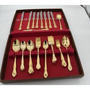 Vintage 51-piece Stainless Steel / electroplated Flatware Set In Original Case.